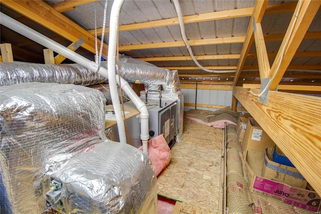 view of unfinished attic