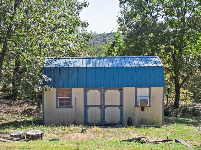 view of shed with cooling unit