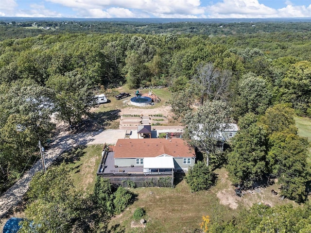 aerial view with a forest view