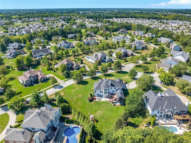 aerial view with a residential view