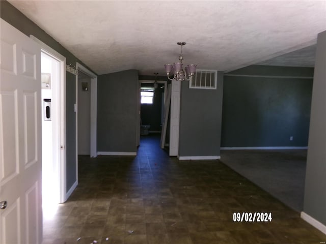 interior space featuring a chandelier