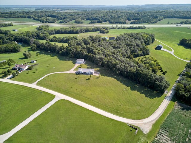 bird's eye view featuring a rural view