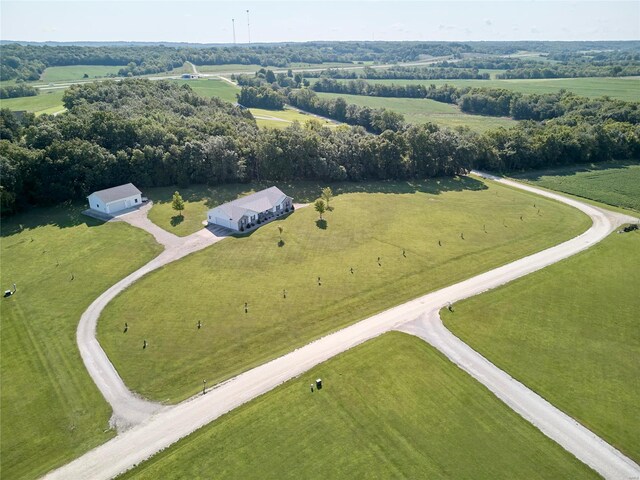 bird's eye view with a rural view