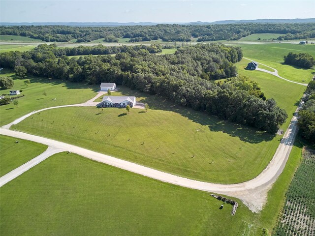 bird's eye view with a rural view