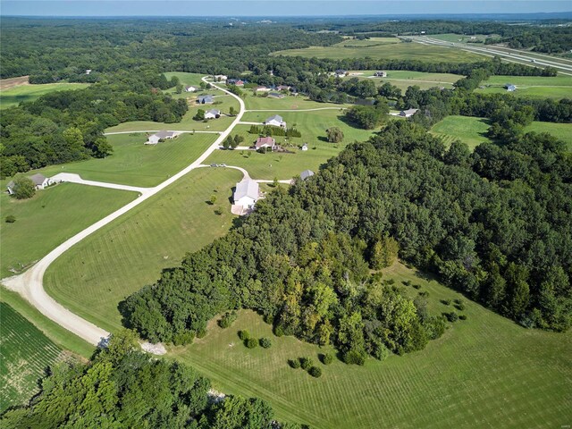 bird's eye view featuring a rural view