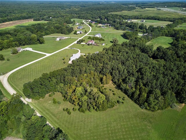 aerial view featuring a rural view