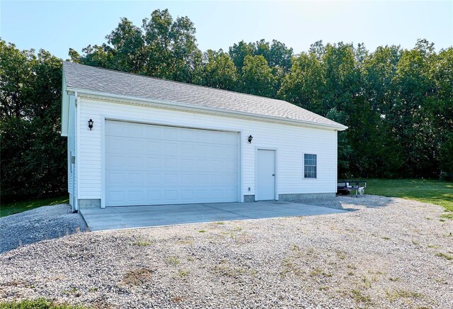 view of garage