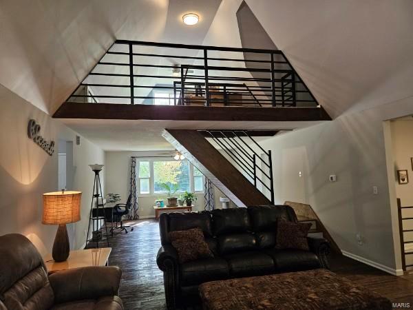 living room with wood-type flooring