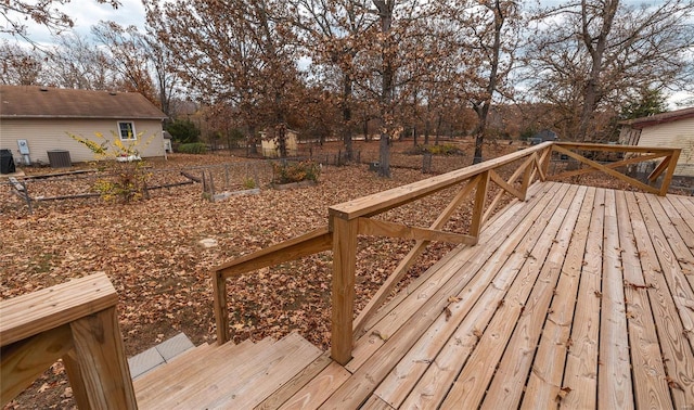 wooden deck with central AC