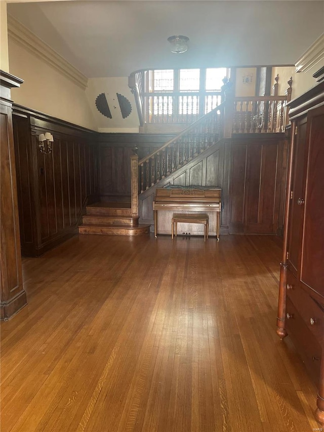 miscellaneous room featuring hardwood / wood-style floors