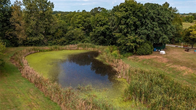 exterior space featuring a water view