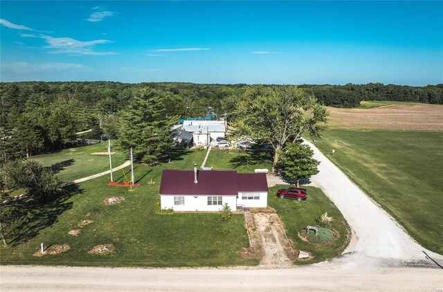 aerial view featuring a rural view