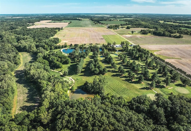 aerial view with a water view and a rural view