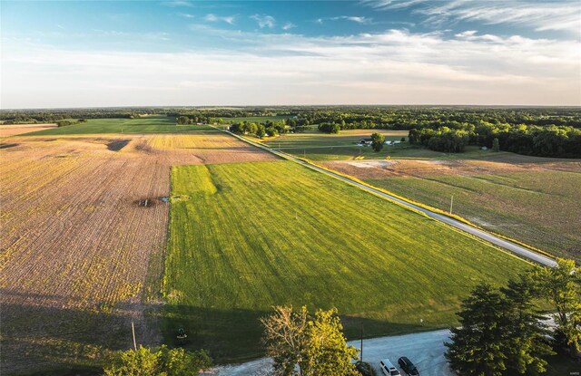 drone / aerial view with a rural view