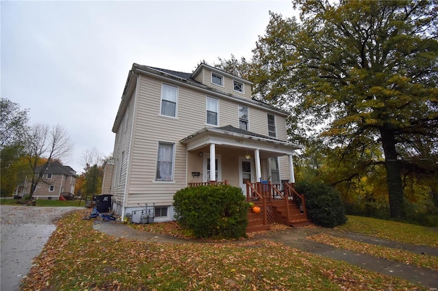 view of front of property with covered porch