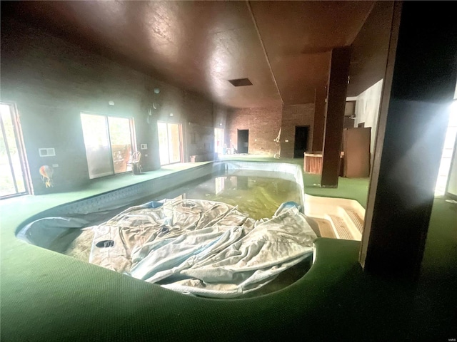 interior space featuring a hot tub