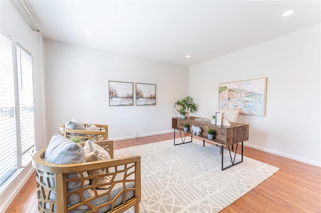 home office featuring light wood-type flooring