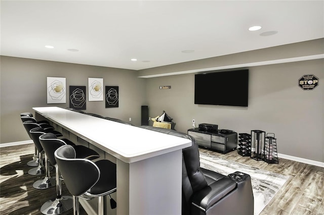 interior space with hardwood / wood-style floors