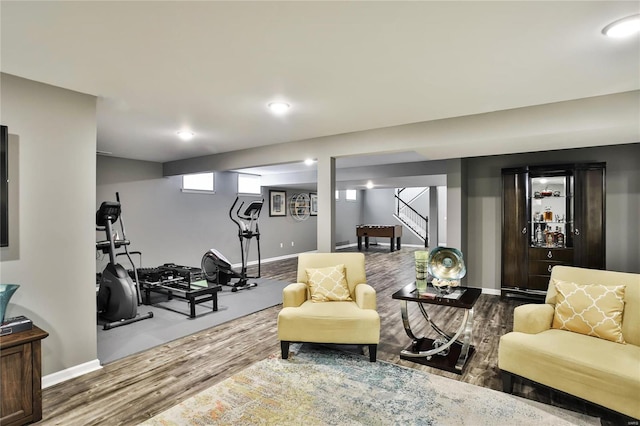 interior space featuring hardwood / wood-style floors