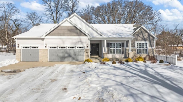 view of front of property featuring a garage