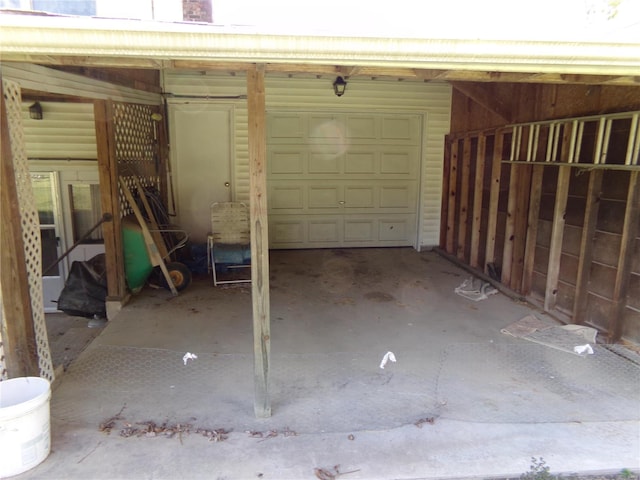 view of garage