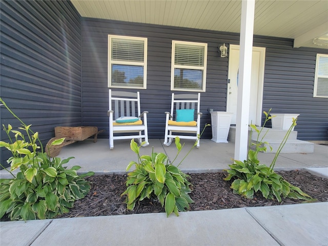 view of patio featuring a porch