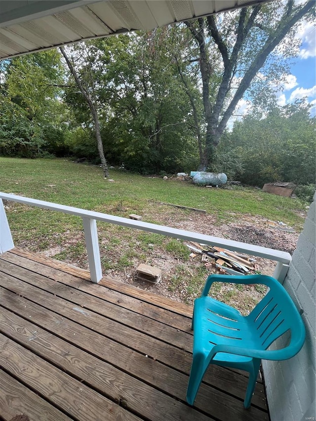 deck with a lawn