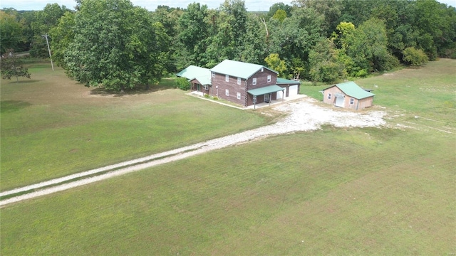 bird's eye view featuring a rural view