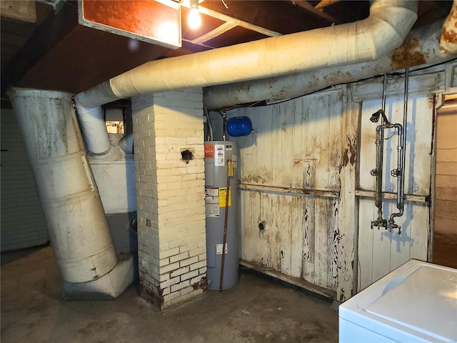 utility room featuring washer / dryer and water heater