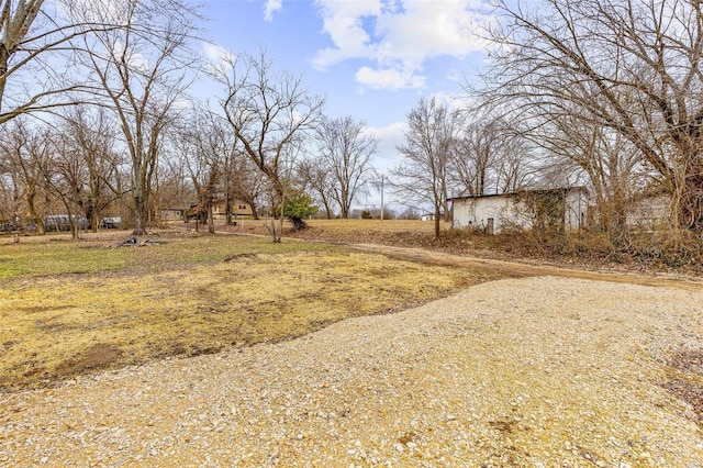 view of yard with a rural view