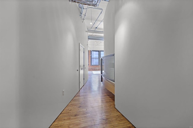 hall with light wood-type flooring