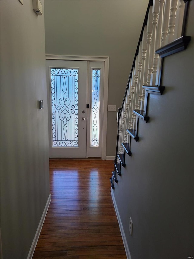 entrance foyer with hardwood / wood-style flooring