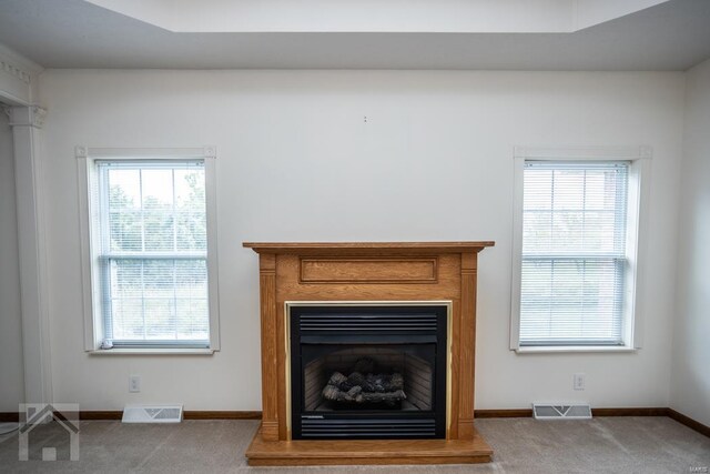 interior details featuring carpet flooring