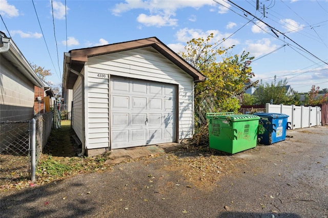 view of garage