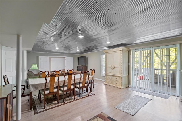 dining area featuring light hardwood / wood-style floors