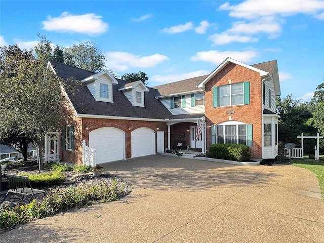 view of front of home with a garage