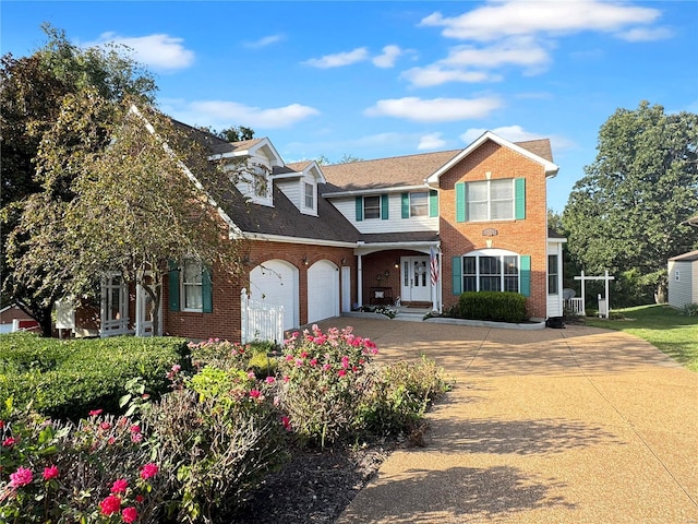 view of front facade with a garage