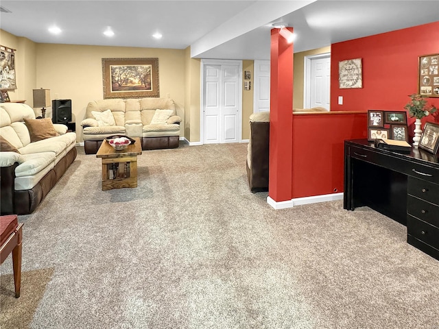 view of carpeted living room