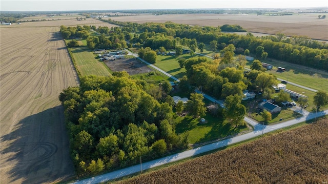 drone / aerial view with a rural view