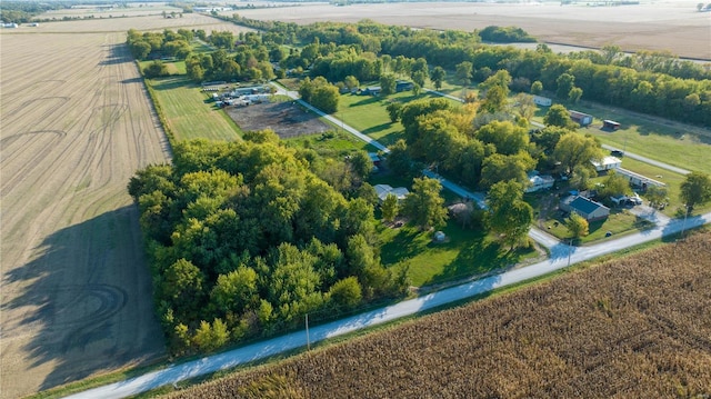 aerial view with a rural view