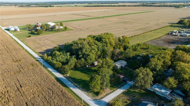 aerial view with a rural view