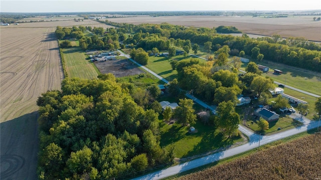 drone / aerial view with a rural view