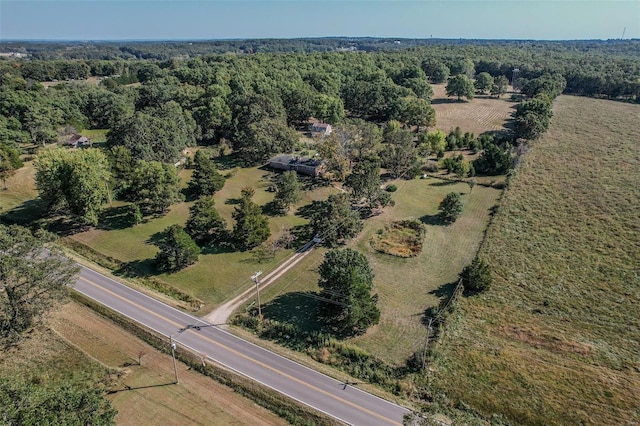 aerial view with a rural view