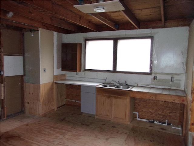 kitchen featuring tile counters and sink