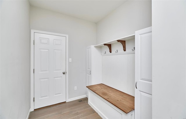 mudroom featuring light hardwood / wood-style floors