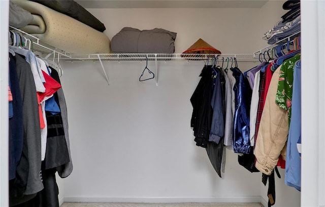 spacious closet with carpet floors