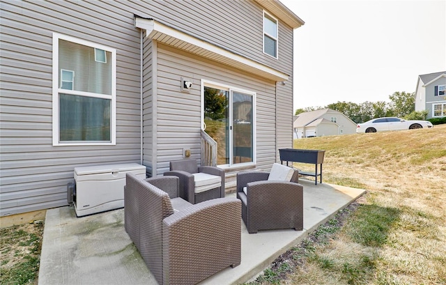 view of patio with an outdoor living space