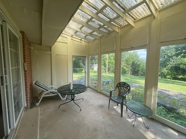 view of unfurnished sunroom