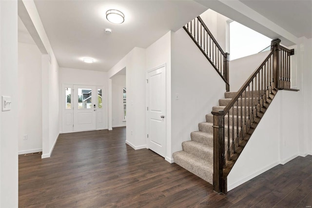 foyer featuring dark hardwood / wood-style flooring