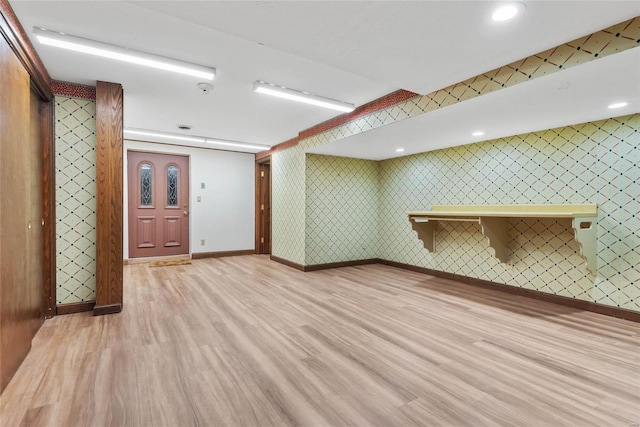 interior space with light wood-type flooring